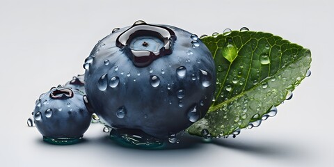 Blueberry with water drops