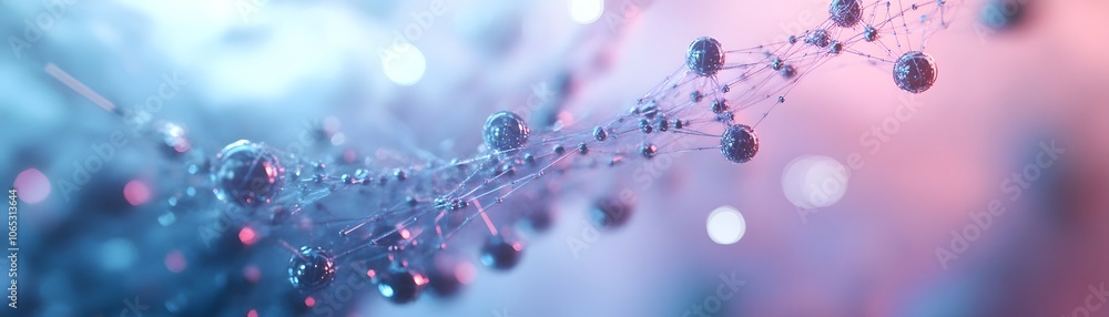 Poster abstract representation of a network of spheres and lines