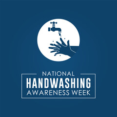 Naklejka premium Vector illustration on the theme of national handwashing awareness week observed each year during December. banner, Holiday, poster, card and background design.