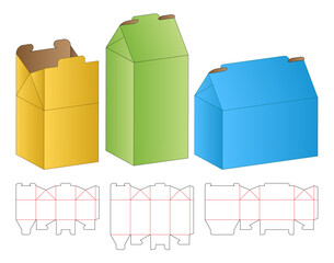 Box packaging die cut template design. 3d mock-up