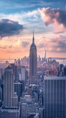 Obraz premium Creative Design of New York Skyline with Iconic Structures