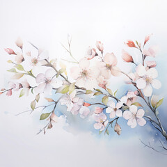 Fototapeta premium Watercolor Floral with Butterflies