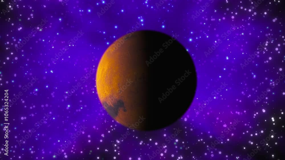 Aufkleber planet mars with nebula. elements of this image furnished by nasa