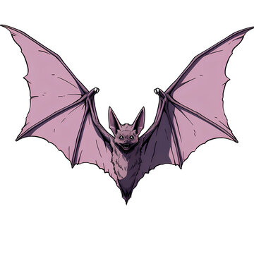 recommend clip art: AI Generative of flying cartoon bat illustration isolated on white background