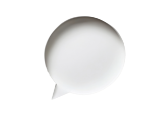 Empty speech bubble design on a simple white background, transparent