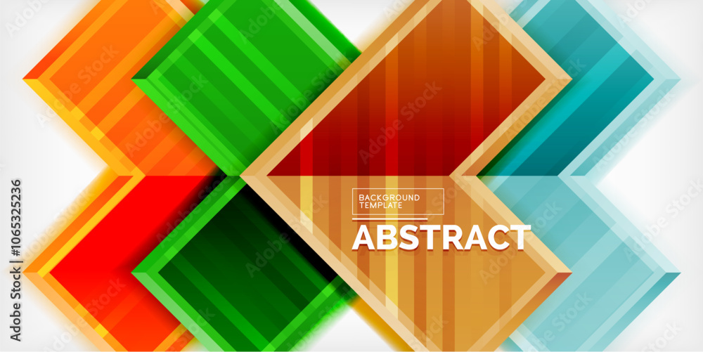 Poster Arrow symbols created with 3d effects and line texture geometric abstract background