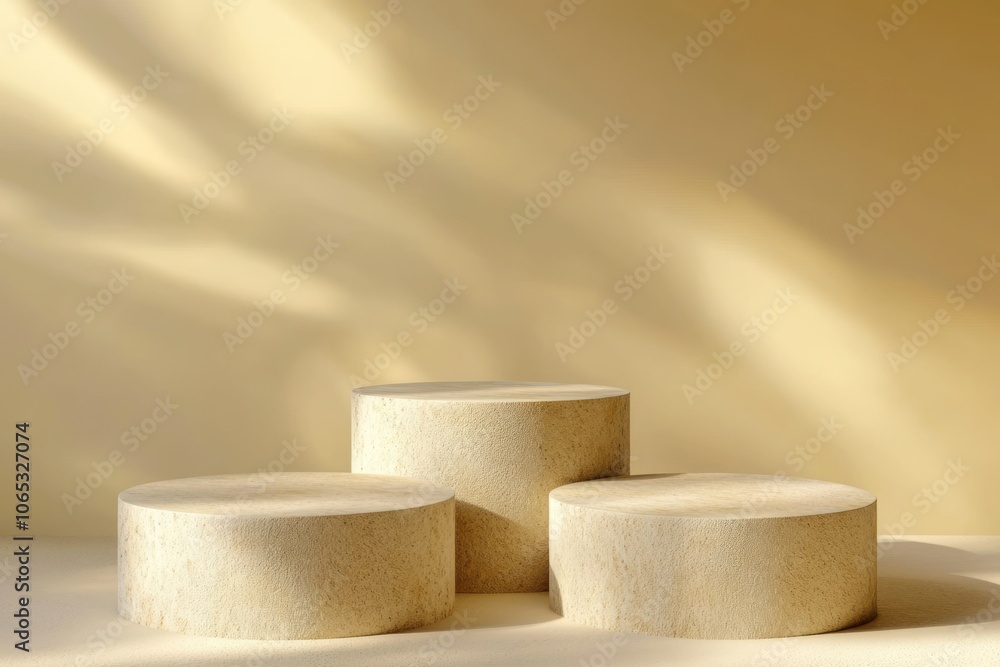 Poster minimalist display of geometric shapes on soft background