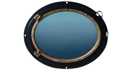 Isolated Porthole View of a Boat Ship, Ideal for Maritime and Ocean-Themed Projects in Graphic Design and Advertising
