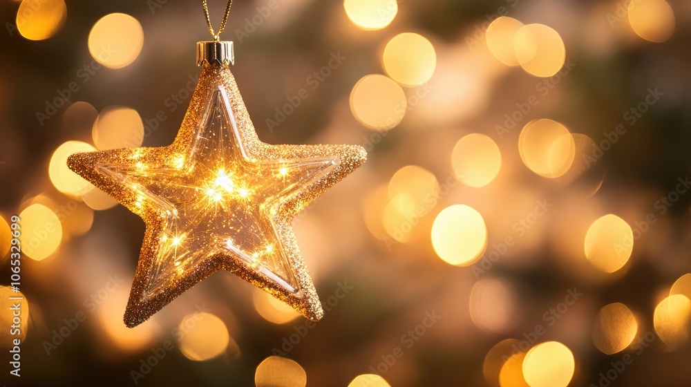 Poster soft golden lights with star bokeh effect, perfect for setting an elegant and festive scene for holi
