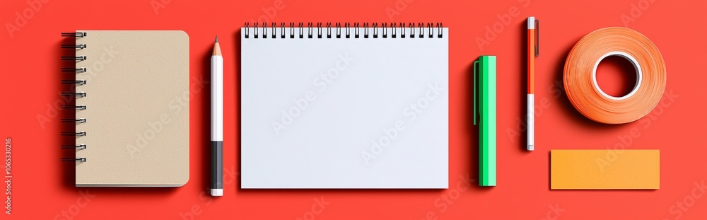 Poster the memo note paper was glued with transparent adhesive tape. white, brown, and red reminder and to-