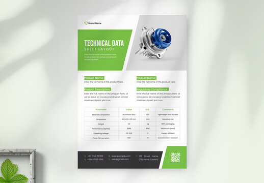 Technical Data Sheet Layout With Green Accents