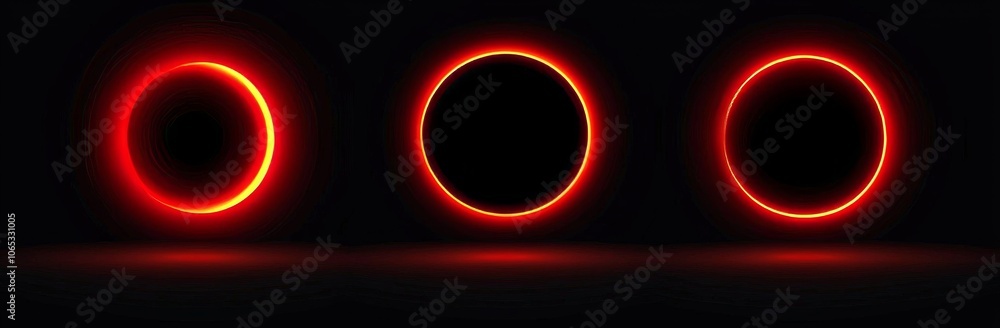 Poster this is a luminous solar eclipse variation on dark background with moon covering sun and creating di