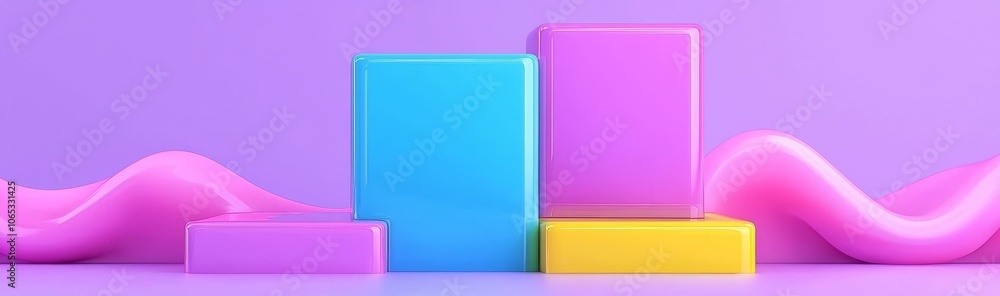 Poster the modern illustration of geometric frames template made from frosted geometric shapes on a glass m