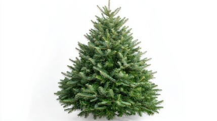 Real pine Christmas tree with natural branches and needles, ready for decorating.