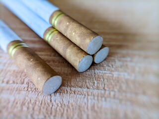 Selective focus of cigarette filter or cigarette filter foam.