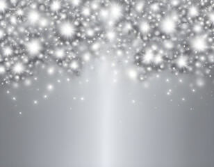 Realistic vector Silver background. Shiny Silver horizontal backdrop Glittering backround.