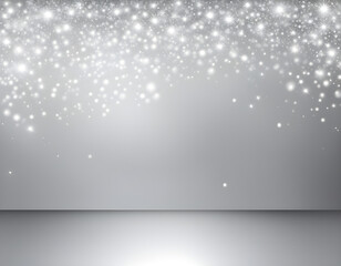 Realistic vector Silver background. Shiny Silver horizontal backdrop Glittering backround.