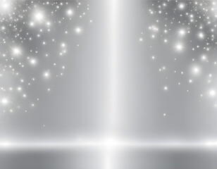 Realistic vector Silver background. Shiny Silver horizontal backdrop Glittering backround.