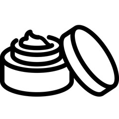 A simple design of an open cosmetic cream jar with a smooth texture and rounded lid displayed on a clean surface