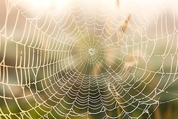 Fototapeta premium spider web with dew drops