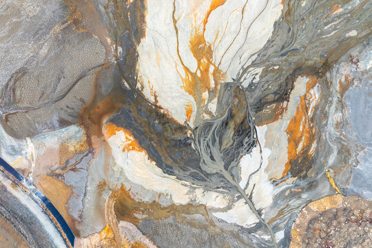 Colorful Abstract Patterns and Natural Mineral Deposits in Riotinto