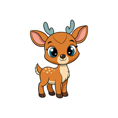 cute deer hand drawing vector 