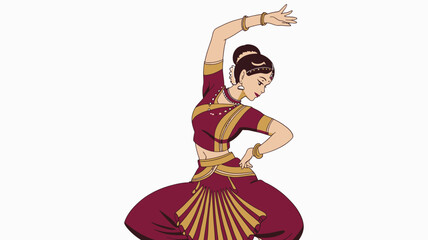 Traditional Indian Dancer in Vibrant Costume Performing Graceful Moves