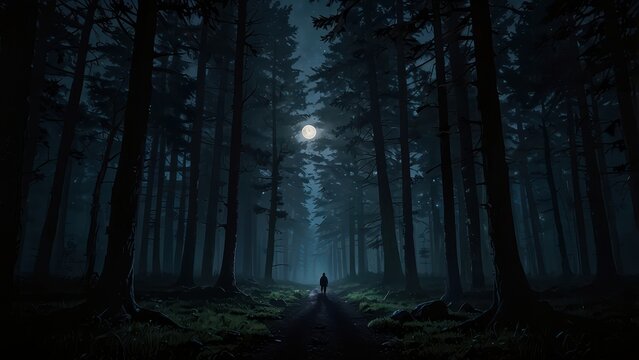 forest in the fog