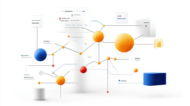 Visual flowchart of portfolio optimization algorithm featuring colorful nodes and connections, illustrating data relationships and analytics