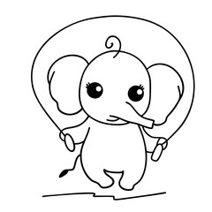 Obraz premium Cute elephant animal doodle 