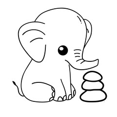 Obraz premium Cute elephant doodle 