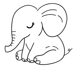 Obraz premium Cute elephant doodle 