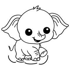 Obraz premium Cute elephant doodle 