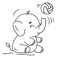 Obraz premium Cute elephant doodle 