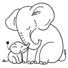 Obraz premium Cute elephant doodle 