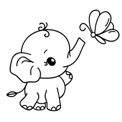Obraz premium Cute elephant doodle 