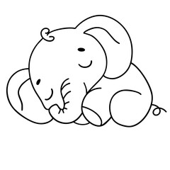Obraz premium Cute elephant doodle 