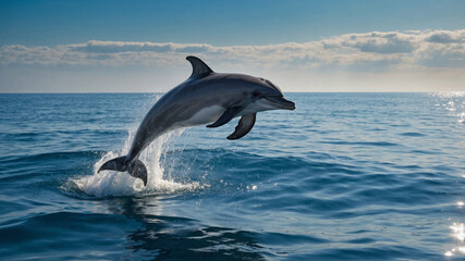 Dolphin Leaping Gracefully from the Ocean Waters
