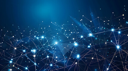 A colorful image of a city skyline with a blue background and red, green, and blue lines