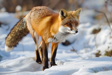 red fox in snow