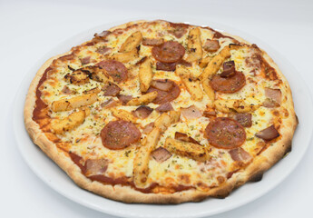 diferentes pizzas italianas con ingredientes frescos