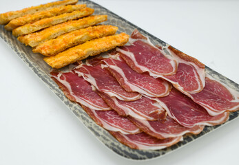 Una porción de jamón ibérico de bellota de la mejor calidad
