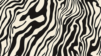 Abstract black and white wavy pattern resembling topographic lines or a maze-like design, seamless background.