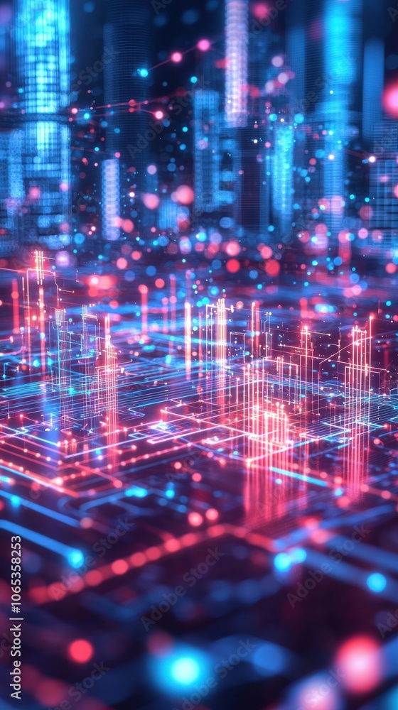 Poster explore the vibrant world of digital data visualization with stunning graphics