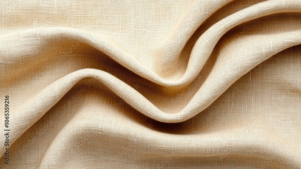 Aufkleber soft beige linen fabric with subtle stripe pattern
