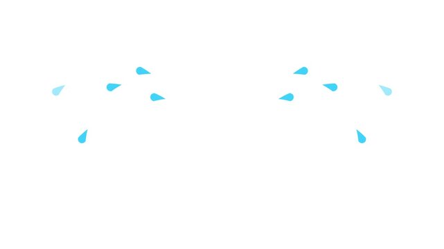 teardrop animated cartoon splashing tears crying sobbing 4k looping editable