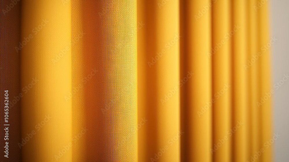 Poster soft yellow curtains with subtle pattern detail