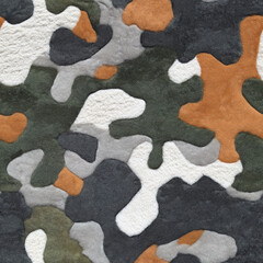 Naklejka premium Seamless plush textured camouflage pattern with earthy colors for cozy outdoor and fashion applications