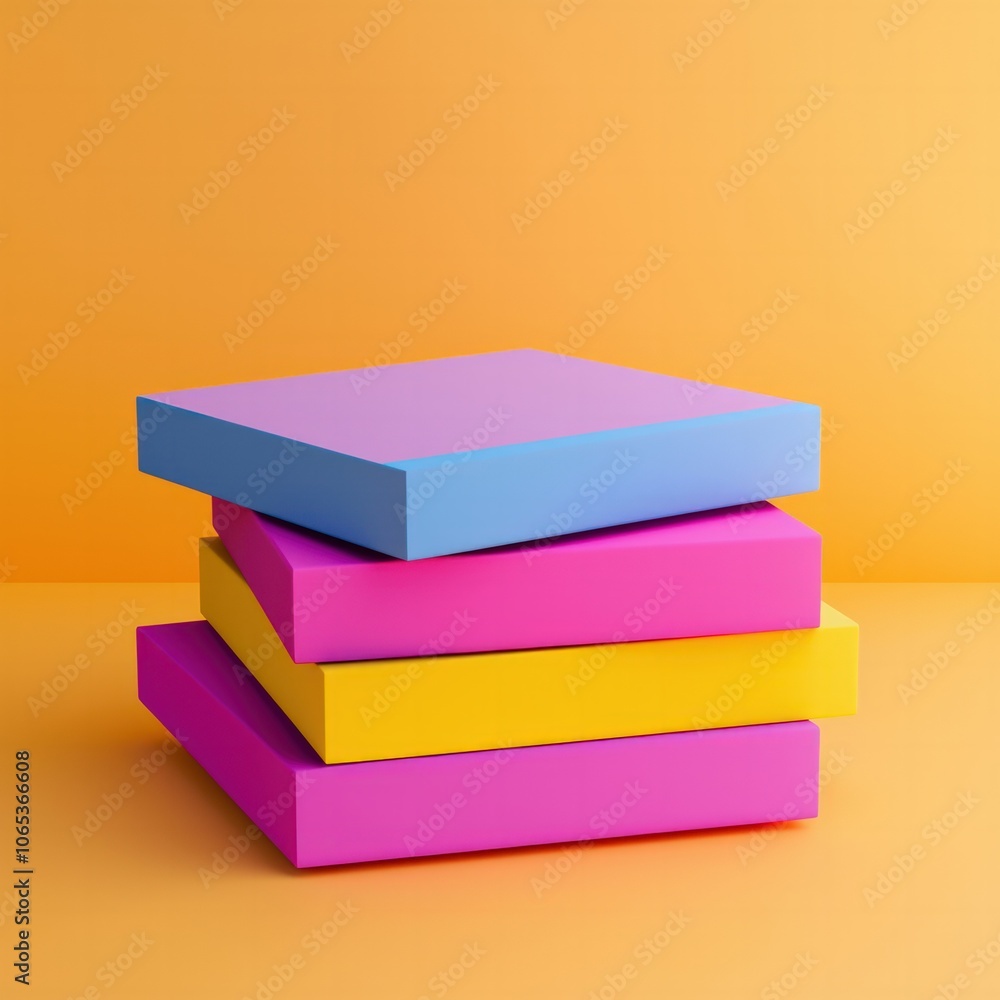 Poster colorful stacked boxes create a vibrant display for any space