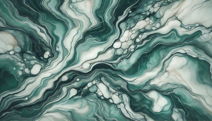 Obraz premium Green Marble Texture with Gold and Silver Veins, Abstract Mineral Pattern.